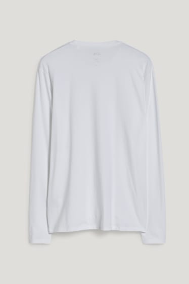 Herren - Langarmshirt - Flex - Bio-Baumwolle - LYCRA® - weiß