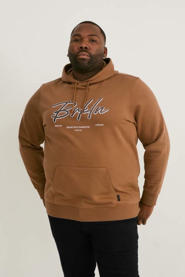 Hommes grandes tailles - Sweat à capuche - marron