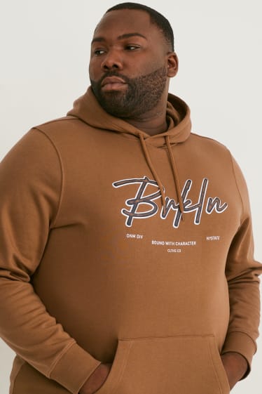 Hommes grandes tailles - Sweat à capuche - marron