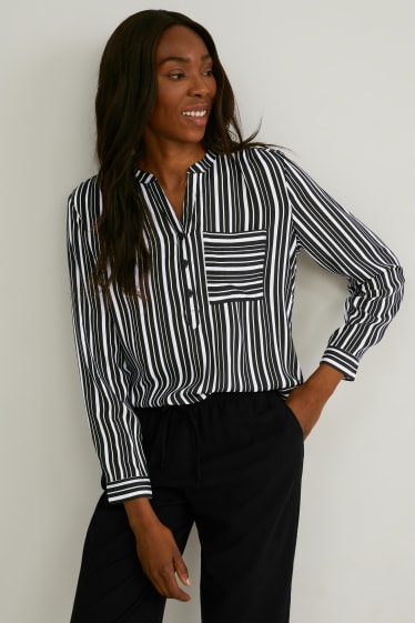 Donna - Blusa - a righe - nero / bianco