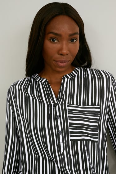 Donna - Blusa - a righe - nero / bianco