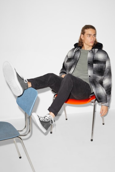 Clockhouse homme - CLOCKHOUSE - veste chemise avec capuche - à carreaux - noir / gris