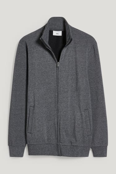 Herren - Sweatjacke - dunkelgrau-melange