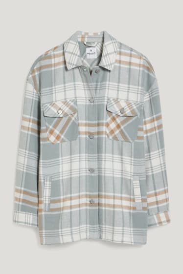 Clockhouse femme - CLOCKHOUSE - veste-chemise en flanelle - à carreaux - vert menthe