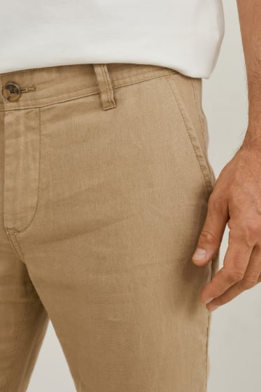 Herren - Leinen-Chino - Regular Fit - hellbraun