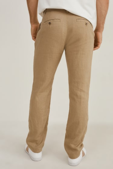 Herren - Leinen-Chino - Regular Fit - hellbraun