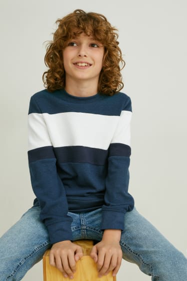 Garçons - Lot de 2 - sweat-shirt - bleu foncé