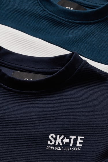 Garçons - Lot de 2 - sweat-shirt - bleu foncé