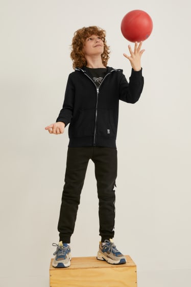 Reverskraag - Sweatvest met capuchon - zwart