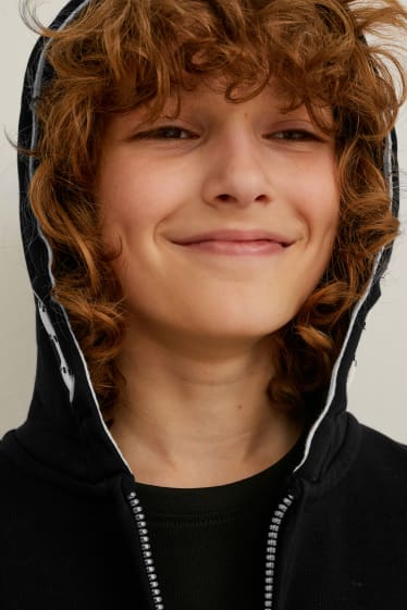 Reverskraag - Sweatvest met capuchon - zwart