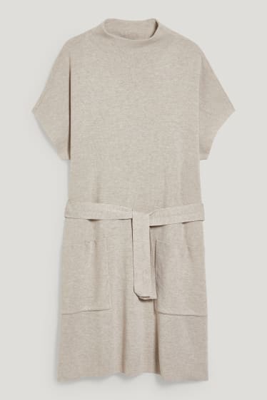 Damen - Strickkleid - beige-melange