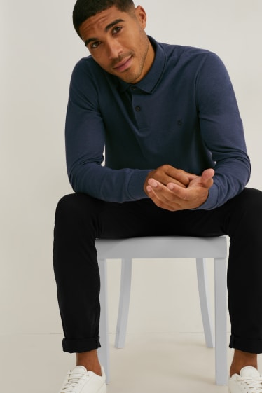 Hommes - Polo - Flex - LYCRA® - bleu foncé