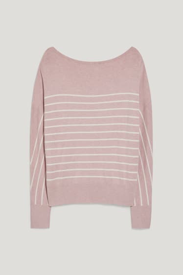 Femmes - Pullover - à rayures - rose