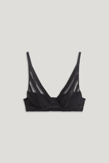 Femmes - Soutien-gorge avec armatures - DEMI - ampliforme - noir