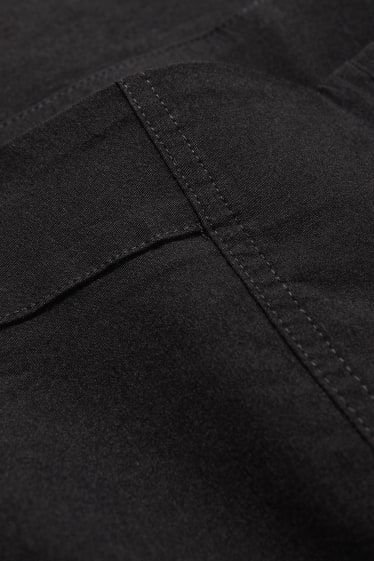 Dámské - Plátěné kalhoty - high waist - LYCRA® - černá