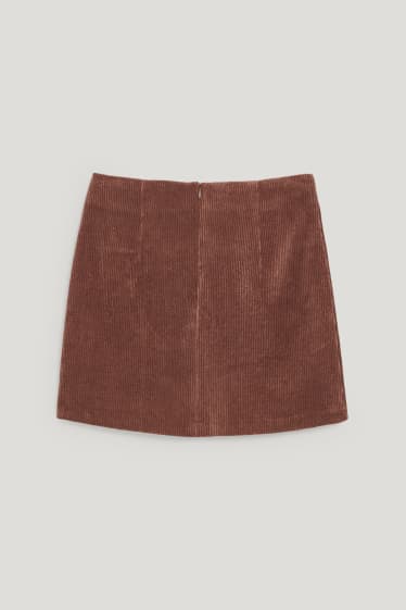 Clockhouse Girls - CLOCKHOUSE - rok van corduroy - donkerbruin