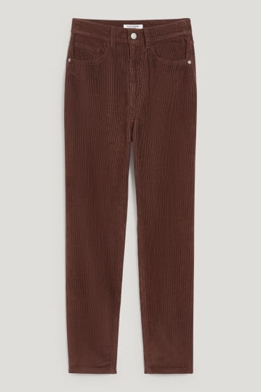 Clockhouse niñas - CLOCKHOUSE - pantalón de pana - mid waist - relaxed fit - marrón oscuro
