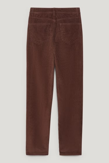 Clockhouse niñas - CLOCKHOUSE - pantalón de pana - mid waist - relaxed fit - marrón oscuro