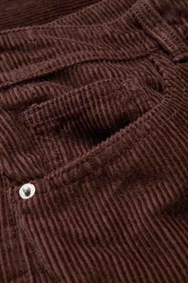 Clockhouse niñas - CLOCKHOUSE - pantalón de pana - mid waist - relaxed fit - marrón oscuro