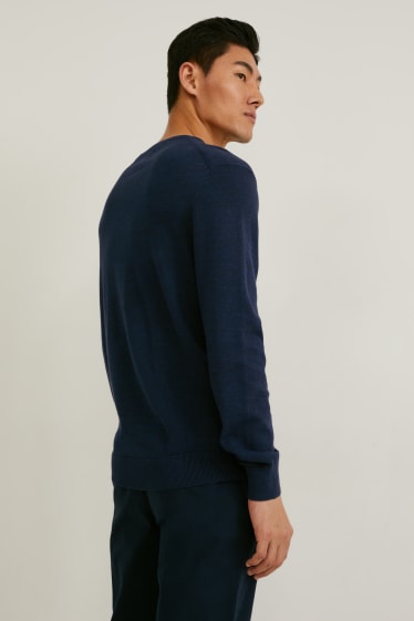 Herren - Pullover - Bio-Baumwolle - dunkelblau