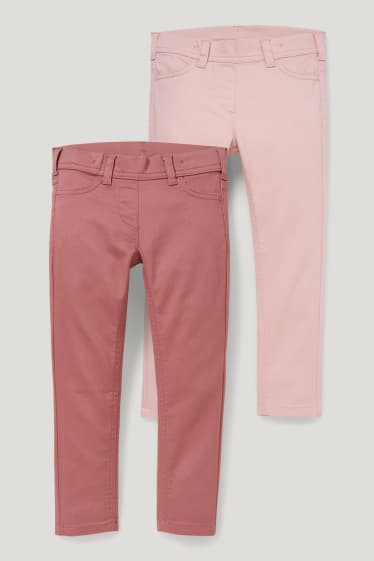 Toddler Girls - Set van 2 - super skinny jeans - koraal
