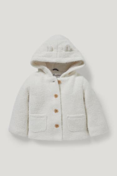 Baby Girls - Jachetă bebeluși, cu glugă - alb
