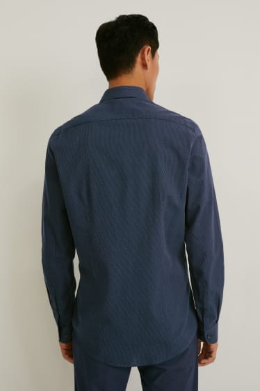 Men - Business shirt - slim fit - kent collar - easy-iron - dark blue