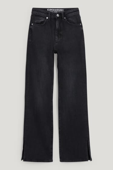 Clockhouse pro holky - CLOCKHOUSE - straight jeans - high waist - džíny - tmavošedé