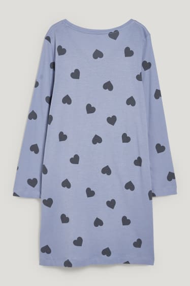 Damen - Bigshirt - gemustert - blau