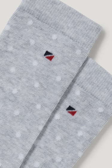 Femmes - Lot de 2 paires - chaussettes - LYCRA® - à pois - gris clair chiné