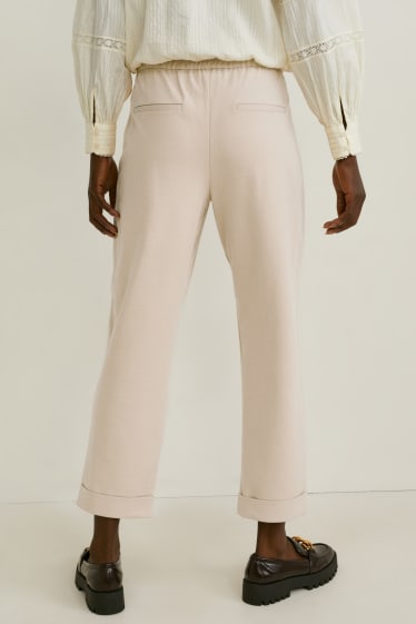 Women - Cloth trousers - straight fit - taupe