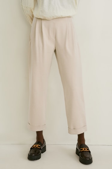 Women - Cloth trousers - straight fit - taupe