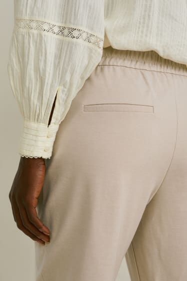 Women - Cloth trousers - straight fit - taupe