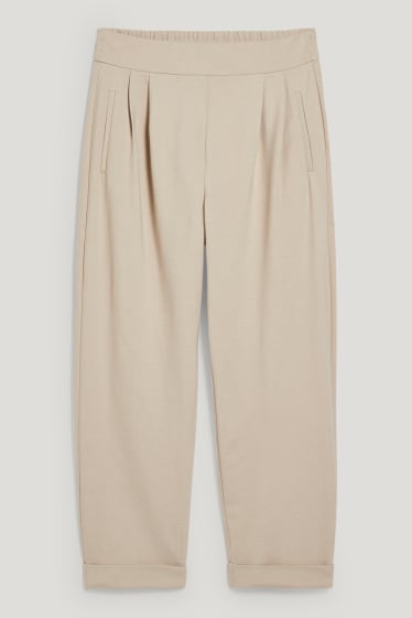 Women - Cloth trousers - straight fit - taupe