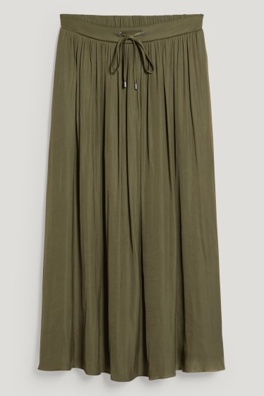 Mujer - Falda de raso - verde oscuro