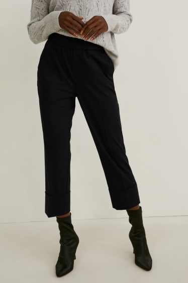 Donna - Pantaloni - vita alta - straight fit - nero