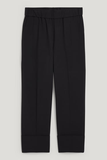 Donna - Pantaloni - vita alta - straight fit - nero