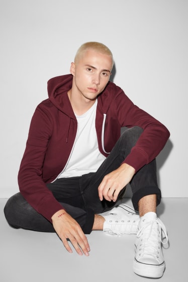 Clockhouse homme - CLOCKHOUSE - sweat à capuche - rouge foncé
