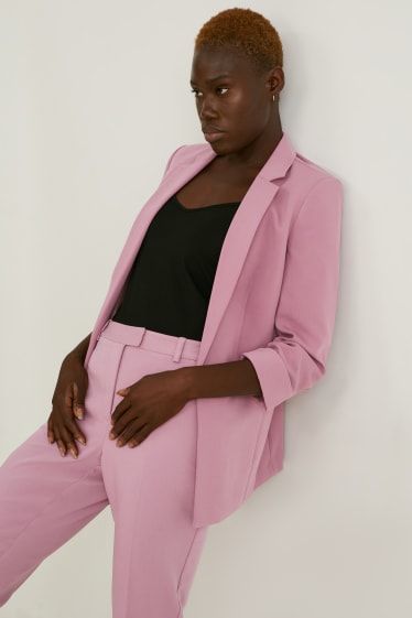 Femmes - Blazer - relaxed fit - rose foncé