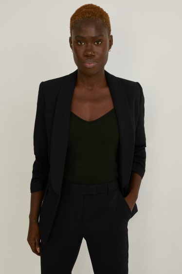 Women - Blazer - fitted - black