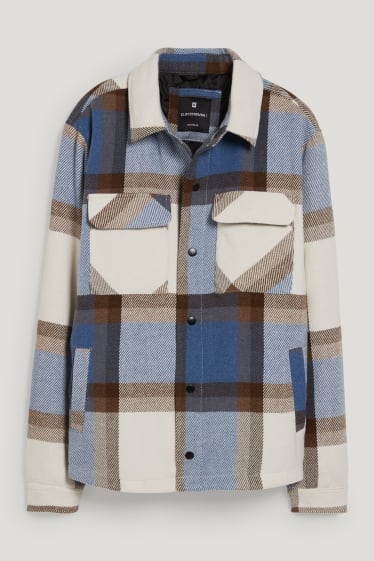 Clockhouse Boys - CLOCKHOUSE - Hemdjacke - kariert - weiß / blau
