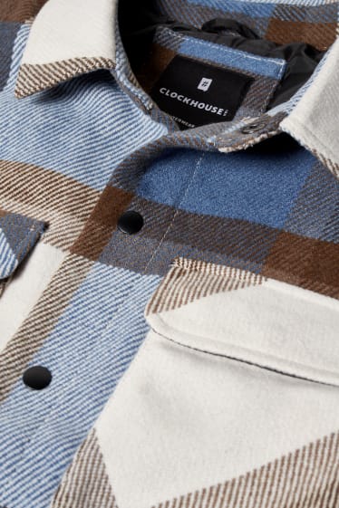 Clockhouse Boys - CLOCKHOUSE - Hemdjacke - kariert - weiß / blau