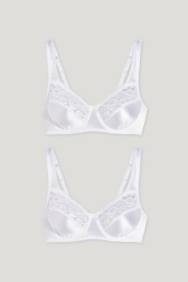Damen - Multipack 2er - BH mit Bügel - LYCRA® - weiss