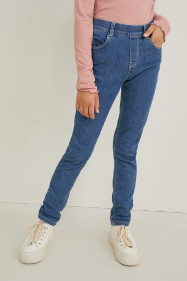 Filles - Lot de 2 - jeans jegging - bleu foncé