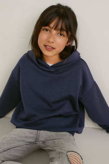 Niñas - Sudadera con capucha - azul oscuro