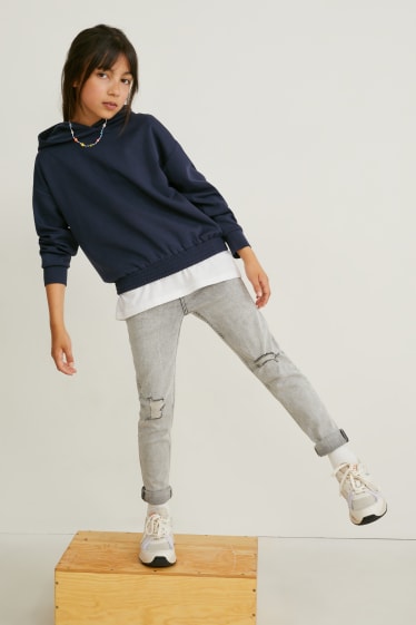 Niñas - Sudadera con capucha - azul oscuro