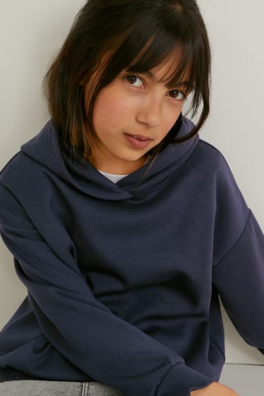 Niñas - Sudadera con capucha - azul oscuro