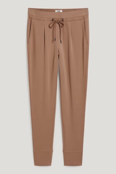 Damen - Jersey-Hose - Tapered Fit - havanna