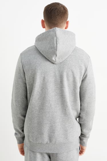 Hommes - Sweat à capuche - gris chiné