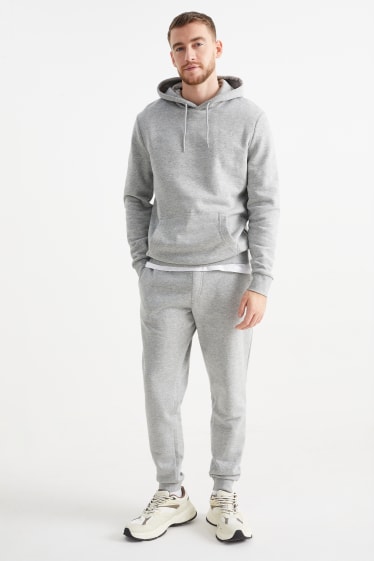 Hommes - Sweat à capuche - gris chiné